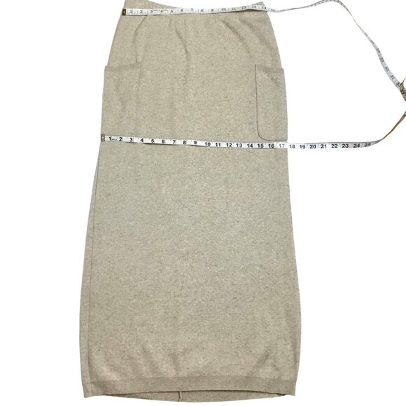 Vintage DKNY Classic Oatmeal Knit Cardigan Skirt Set Cotton Linen L Hong Kong - Picture 7 of 8